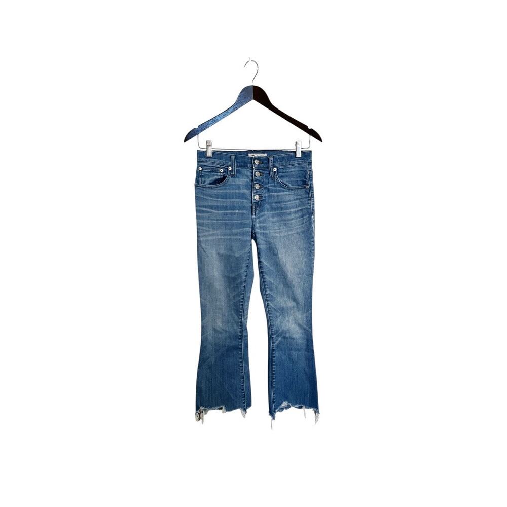Madewell Cali Demi-Boot Jeans Button Fly Chewed Hem Fenton Wash Size 26